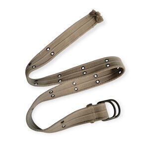 Y2K Double Gromets Tan Canvas Belt with Chunky Buckle Punk Grunge